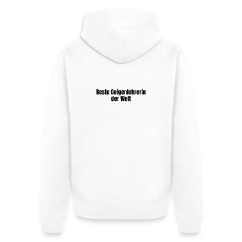 Beste Geigenlehrerin der Welt Geige Geschenk - Unisex Premium Bio Zip Hoodie - Weiß - Hinten - Thijin (182cm)