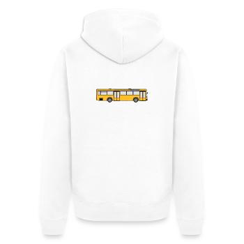 Busfahrer Bus Omnibus Kraftfahrer Schulbus (25) - Unisex Premium Bio Zip Hoodie - Weiß - Hinten - Thijin (182cm)