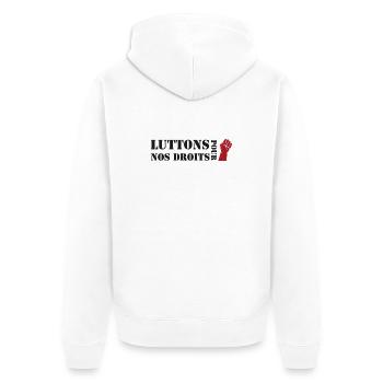 Luttons pour nos Droits ! - Veste à capuche bio Premium Unisexe - blanc - Dos - Thijin (182cm)
