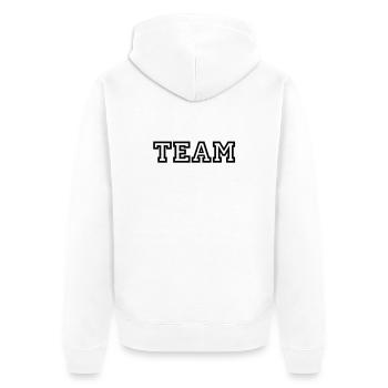Team - Unisex Premium Organic Zip Hoodie - white - Back - Thijin (182cm)