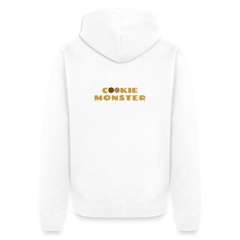 Keks Monster - Unisex Premium Bio Zip Hoodie - Weiß - Hinten - Thijin (182cm)