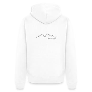 Mountains - Unisex Premium Bio Zip Hoodie - Weiß - Hinten - Thijin (182cm)