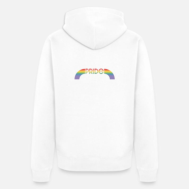 LGBT lgbtqi queer Pride Month arc-en-ciel - Veste à capuche bio Premium Unisexe - blanc