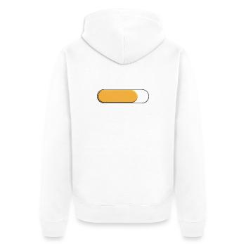 Kleine goldgelbe Spurweite (Beladung) - Unisex Premium Bio Zip Hoodie - Weiß - Hinten - Thijin (182cm)