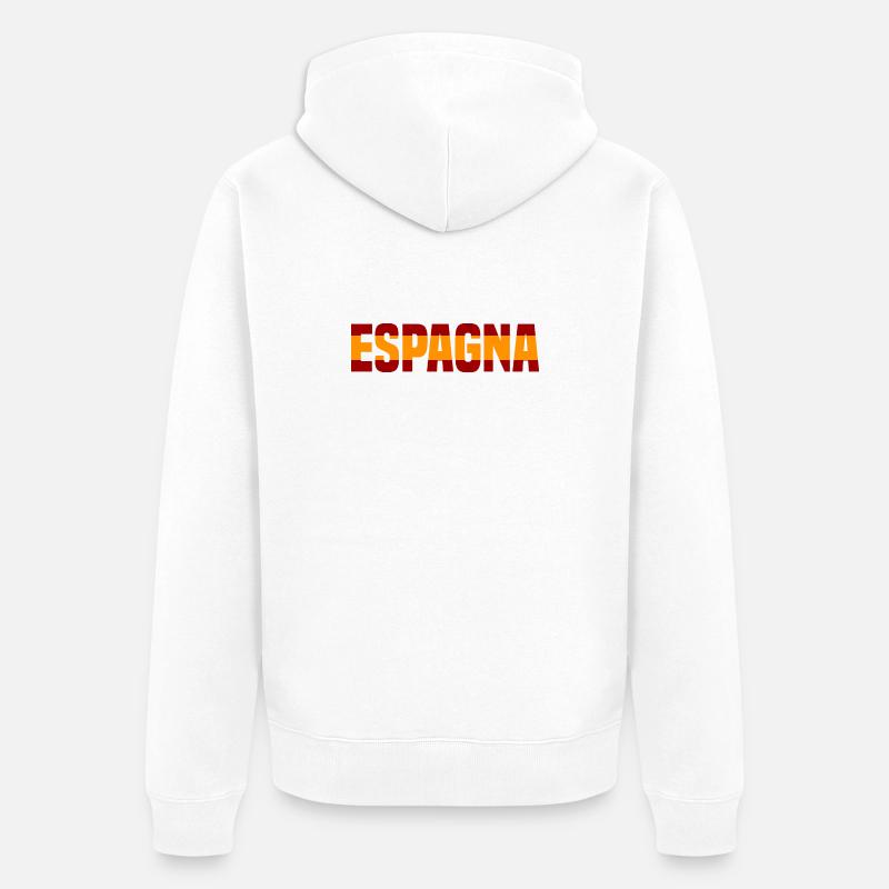 Kontrastreiche Espagna - Unisex Premium Bio Zip Hoodie - Weiß
