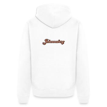 Johannesburg Retro Script - Unisex Premium Bio Zip Hoodie - Weiß - Hinten - Thijin (182cm)