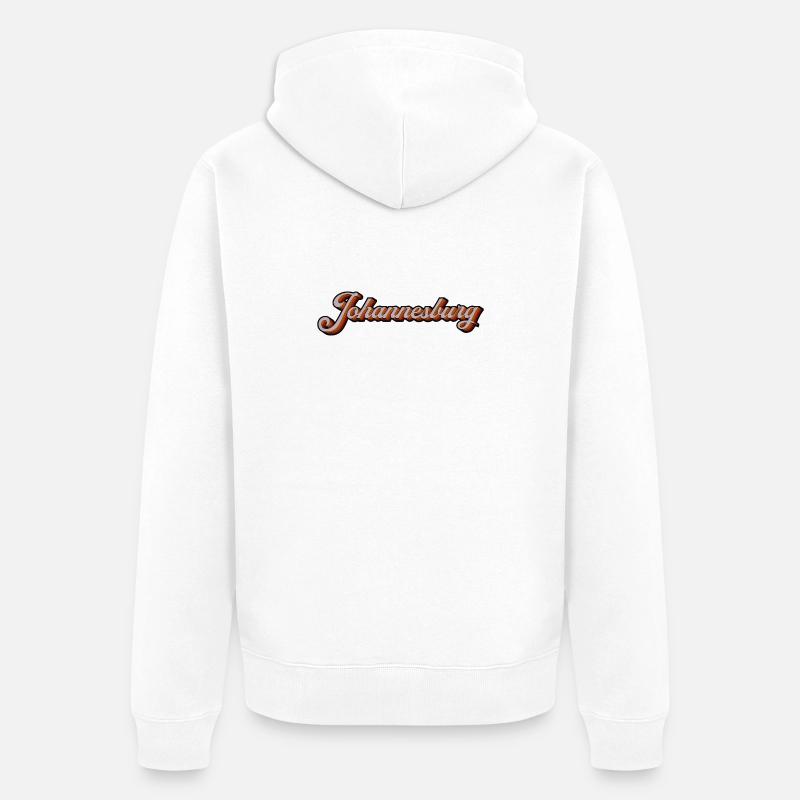 Johannesburg Retro Script - Unisex Premium Bio Zip Hoodie - Weiß
