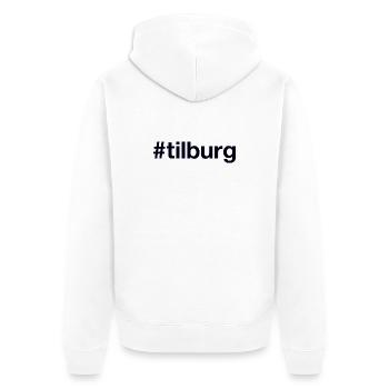 TILBURG Netherlands Niederlande - Unisex Premium Bio Zip Hoodie - Weiß - Hinten - Thijin (182cm)
