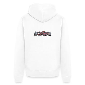 Tractors with cool snouts - Unisex Premium Organic Zip Hoodie - white - Back - Thijin (182cm)