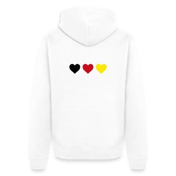 Herz Deutschland Herzen in Schwarz-Rot-Gold Design - Unisex Premium Bio Zip Hoodie - Weiß - Hinten - Thijin (182cm)