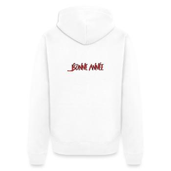 BONNE ANNEE. SAINT SYLVESTRE. NOUVELLE ANNÉE - Veste à capuche bio Premium Unisexe - blanc - Dos - Thijin (182cm)