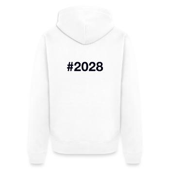 2028 Hashtag - Unisex Premium Organic Zip Hoodie - white - Back - Thijin (182cm)