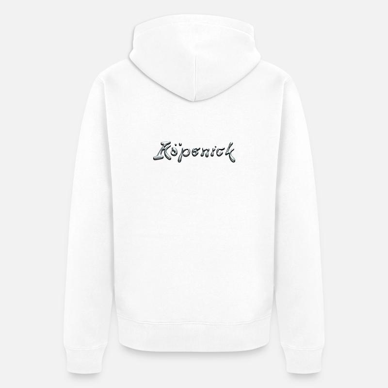 Köpenick Liquid Chrome Typography - Unisex Premium Bio Zip Hoodie - Weiß