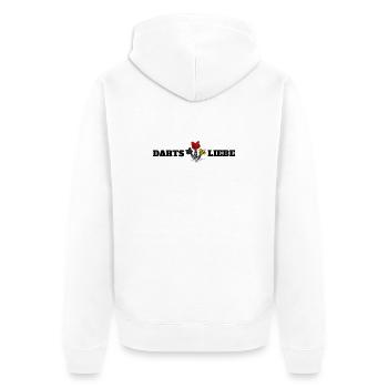 Darts ist Liebe - Unisex Premium Bio Zip Hoodie - Weiß - Hinten - Thijin (182cm)