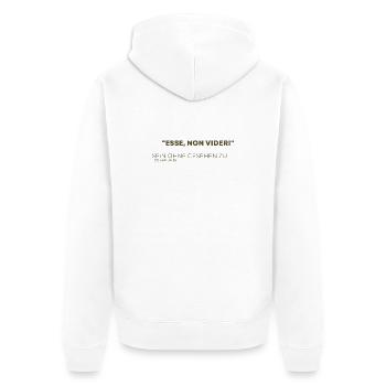 Esse non videri - Être sans être vu - Veste à capuche bio Premium Unisexe - blanc - Dos - Thijin (182cm)