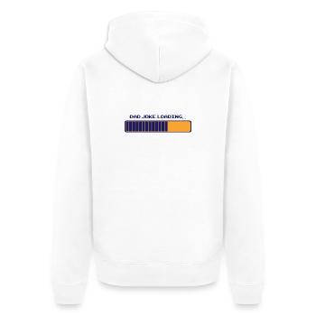 Dad Joke Loading – Pixelbar - Unisex Premium Organic Zip Hoodie - white - Back - Thijin (182cm)