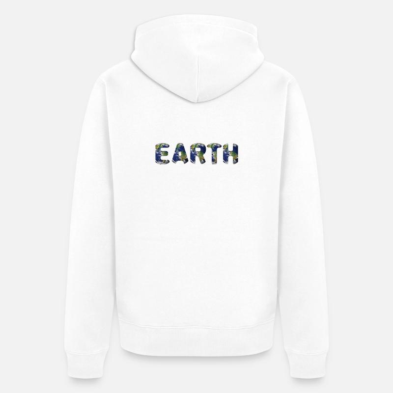 Motif de globe terrestre vibrant - Veste à capuche bio Premium Unisexe - blanc