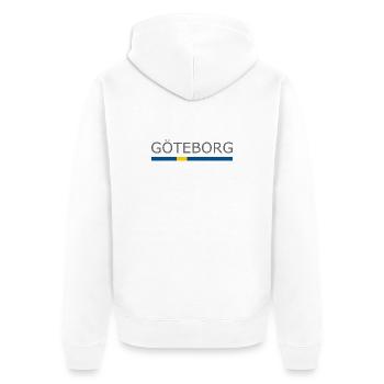 Drapeau de la Suède - Göteborg - Sverige - Suède - Veste à capuche bio Premium Unisexe - blanc - Dos - Thijin (182cm)