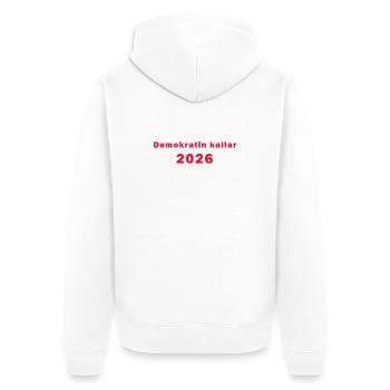 L’appel de la démocratie en 2026 - Veste à capuche bio Premium Unisexe - blanc - Dos - Thijin (182cm)