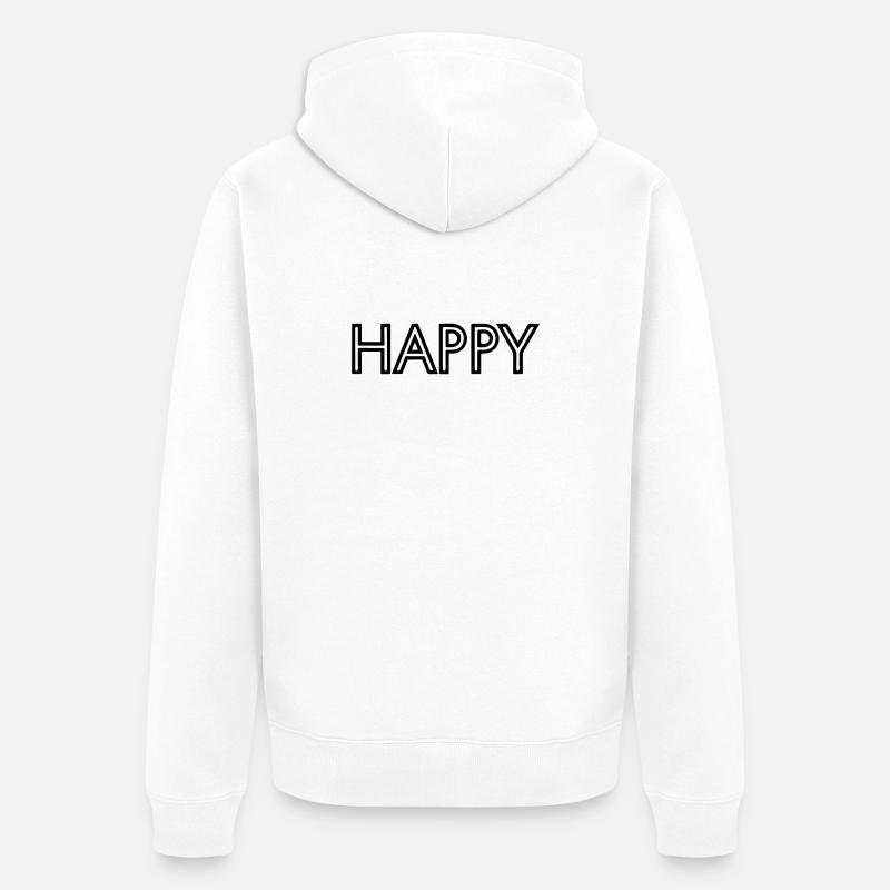 heureux - Veste à capuche bio Premium Unisexe - blanc
