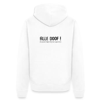 Anwesende ausgeschlossen - Unisex Premium Bio Zip Hoodie - Weiß - Hinten - Thijin (182cm)