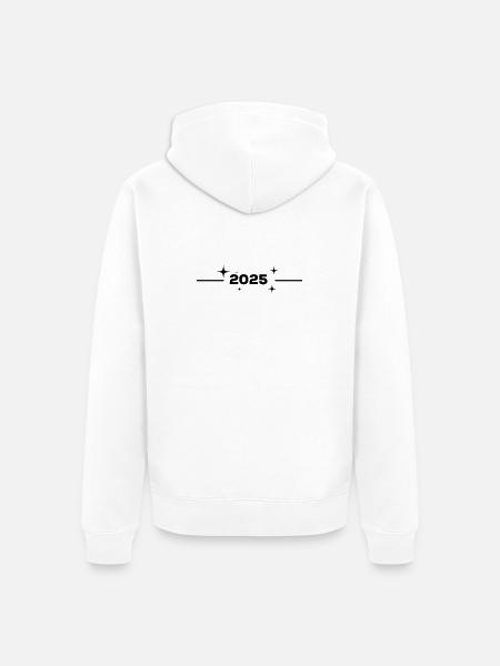 2025 - Year - Line - New Year - Unisex Premium Organic Zip Hoodie - white