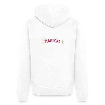 Magischer Regenbogenfunkel - Unisex Premium Bio Zip Hoodie - Weiß - Hinten - Thijin (182cm)