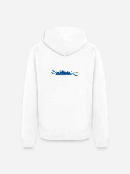 Diving & Freediving - Silueta Arrecife - Unisex Premium Organic Zip Hoodie - white