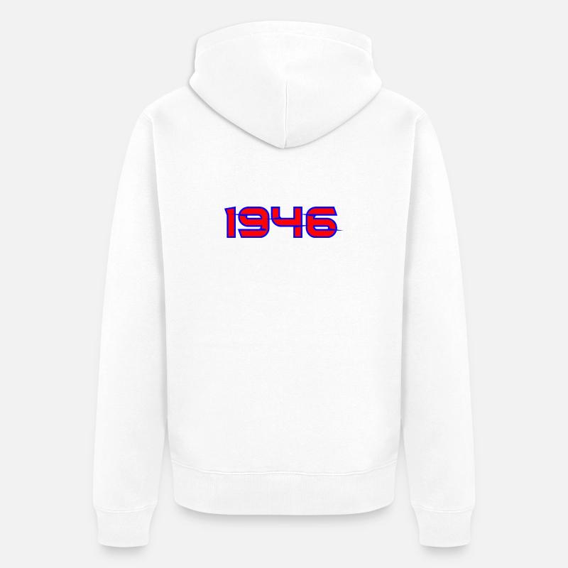 Conception des glyphes de 1946 - Veste à capuche bio Premium Unisexe - blanc