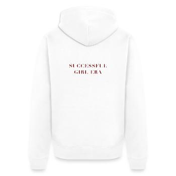 Erfolgreiche Frau Ära - Unisex Premium Bio Zip Hoodie - Weiß - Hinten - Thijin (182cm)