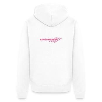 Beruf Baggerfahrer - Unisex Premium Bio Zip Hoodie - Weiß - Hinten - Thijin (182cm)