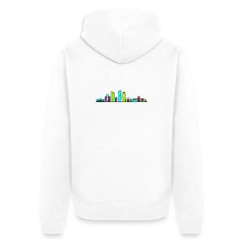Kunst des Dhaka City Skyline National Monument - Unisex Premium Bio Zip Hoodie - Weiß - Hinten - Thijin (182cm)