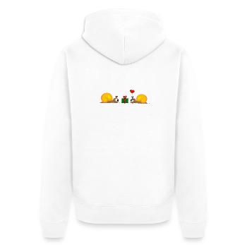 Snail-Gift - Unisex Premium Bio Zip Hoodie - Weiß - Hinten - Thijin (182cm)