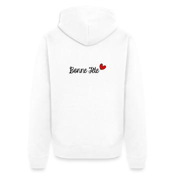BONNE FÊTE. FÊTE DES MÈRES. FÊTE DES PÈRES. FÊTE - Veste à capuche bio Premium Unisexe - blanc - Dos - Thijin (182cm)