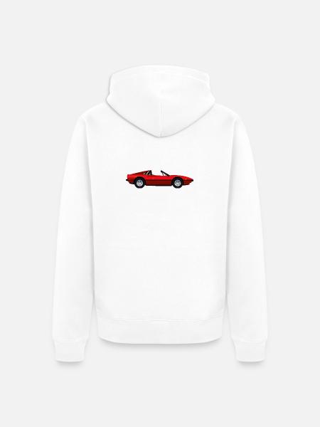 RED SPORTS CAR - Unisex Premium Organic Zip Hoodie - white