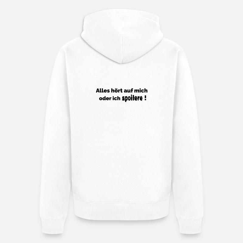 ich spoilere - Unisex Premium Bio Zip Hoodie - Weiß
