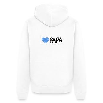 Papa Vatertag Herrentag Geschenk - Unisex Premium Bio Zip Hoodie - Weiß - Hinten - Thijin (182cm)