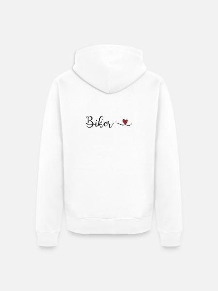 Biker mit Herz - Unisex Premium Bio Zip Hoodie - Weiß