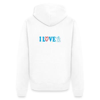 I Love Hookah Shisha Lover Heart Art - Unisex Premium Bio Zip Hoodie - Weiß - Hinten - Thijin (182cm)
