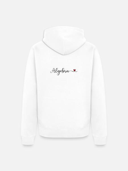 Algebra Schriftzug mit Herz - Unisex Premium Bio Zip Hoodie - Weiß