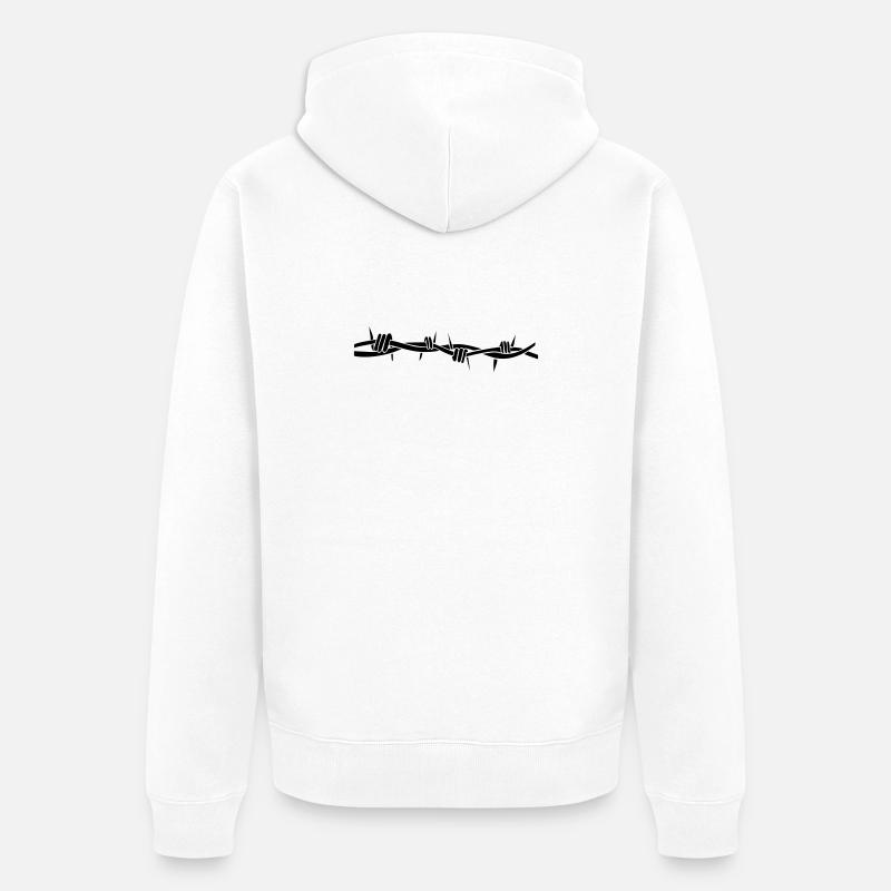 stacheldraht - Unisex Premium Bio Zip Hoodie - Weiß