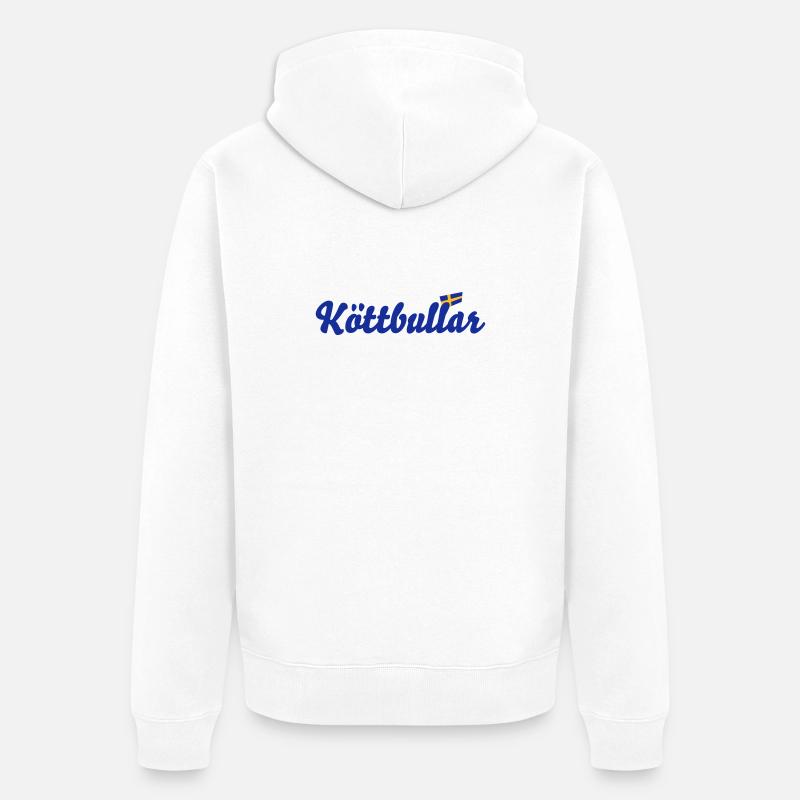 Suède drapeau Köttbullar - Veste à capuche bio Premium Unisexe - blanc