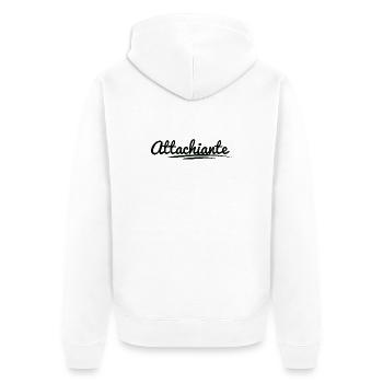 Liebenswerte :) - Unisex Premium Bio Zip Hoodie - Weiß - Hinten - Thijin (182cm)