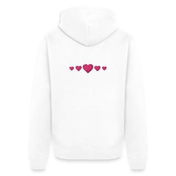 Cœurs géométriques Rose Polygon Design Love - Veste à capuche bio Premium Unisexe - blanc - Dos - Thijin (182cm)
