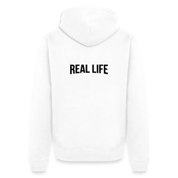T-shirt parodique de streaming réel - Veste à capuche bio Premium Unisexe - blanc - Dos - Thijin (182cm)