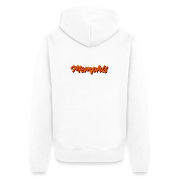 Memphis Schriftzug Retro Orange Design - Unisex Premium Bio Zip Hoodie - Weiß - Hinten - Thijin (182cm)