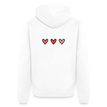HERZ - Unisex Premium Bio Zip Hoodie - Weiß - Hinten - Thijin (182cm)