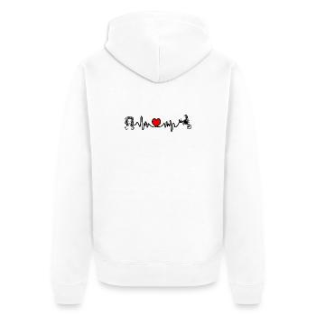 Heart rate cardio Virgo Scorpio - Unisex Premium Organic Zip Hoodie - white - Back - Thijin (182cm)