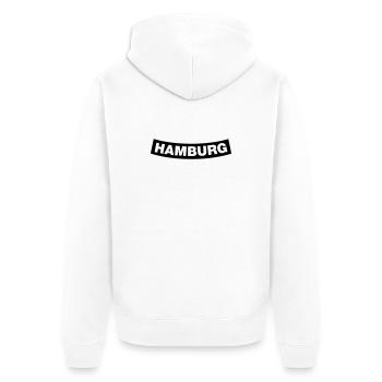 Hamburg Chapter Element 1C (JGA MC-Rocker-Style) - Unisex Premium Bio Zip Hoodie - Weiß - Hinten - Thijin (182cm)