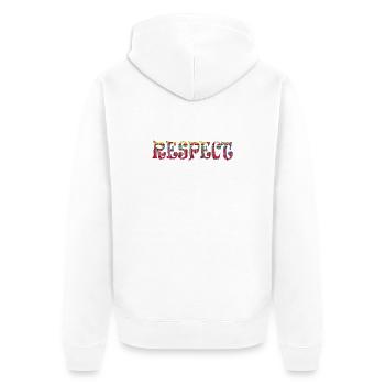 Respect, Anglais - Veste à capuche bio Premium Unisexe - blanc - Dos - Thijin (182cm)